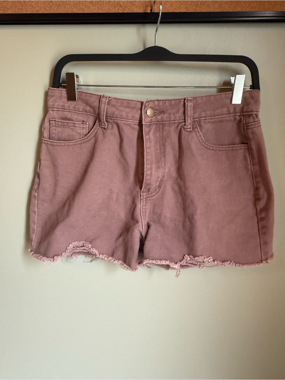 SHEIN Dusty Rose Denim Cutoff Shorts